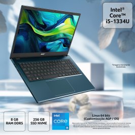 Notebook Acer AG15-51P-54EV Intel Core I5 1334U 8GB DDR5 SSD 256GB 15,3 Wuxga Linux